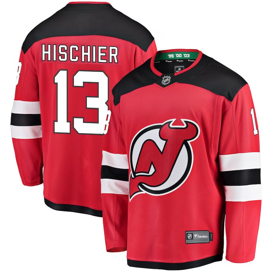 Men New Jersey Devils #13 Nico Hischier Fanatics Branded Red Breakaway Player NHL Jersey->youth nhl jersey->Youth Jersey